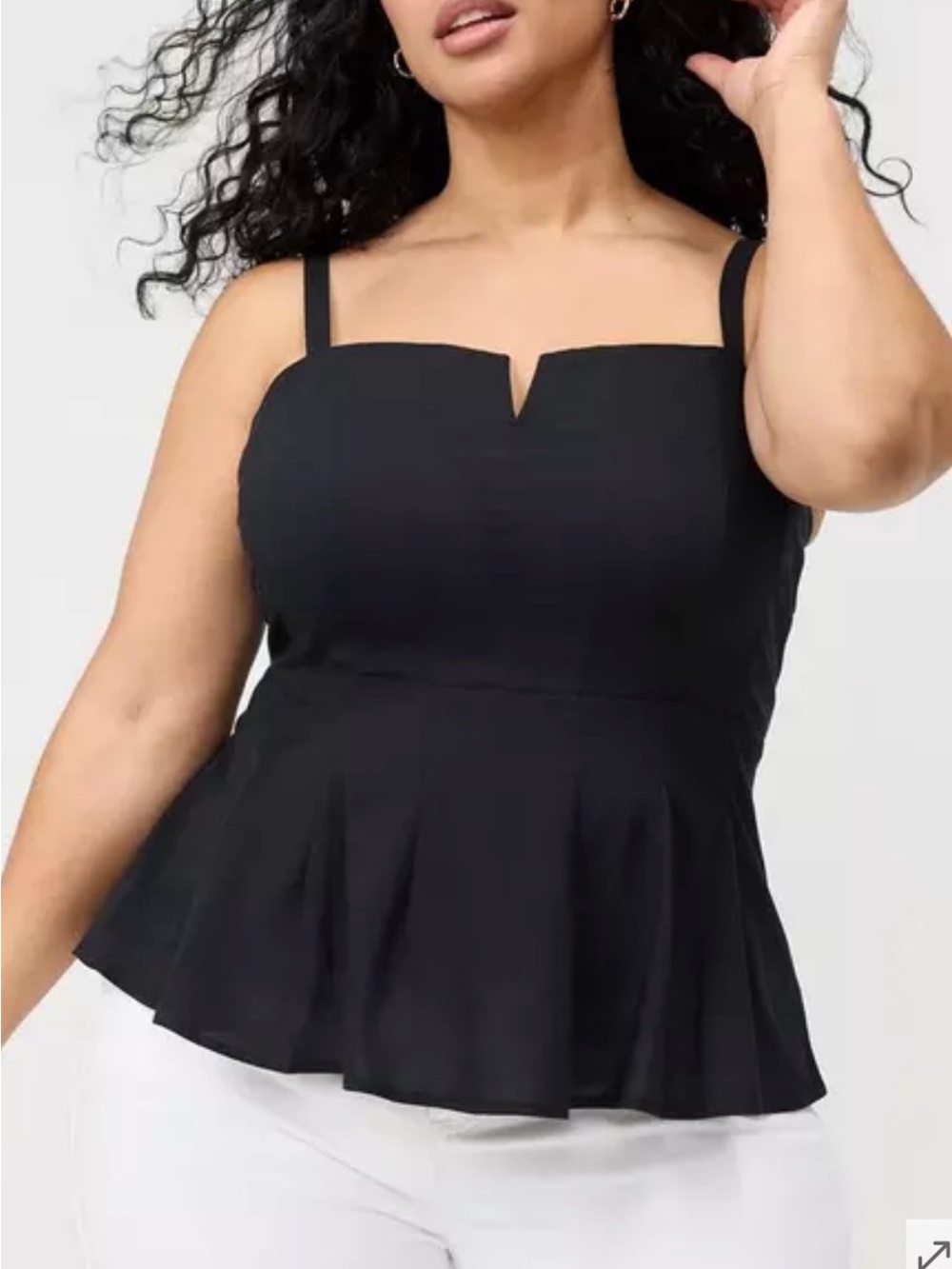 NWT Torrid Peplum Challis Cami Deep Black Size 2